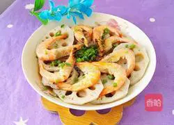 蒜香莲藕虾的做法图解15